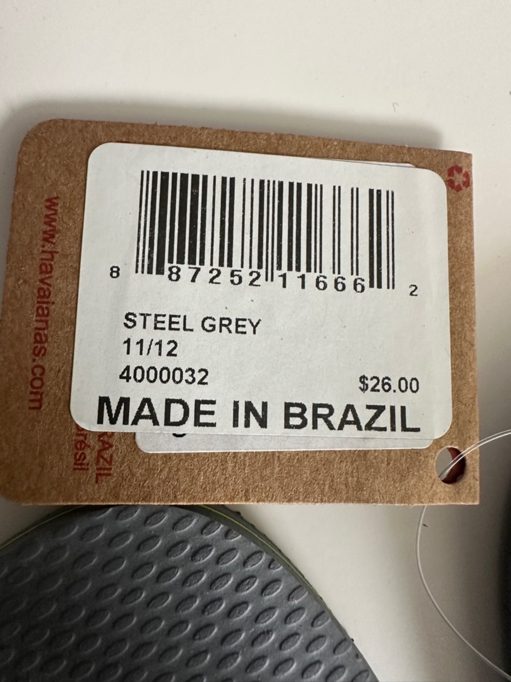 Havaianas Brazil Logo Flip Flops Steel Gray Mens 9/10 Womens 11/12 NWT - Picture 7 of 7